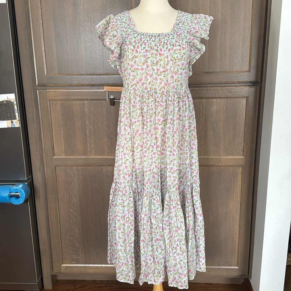 J. Crew Smocked flutter-sleeve dress (A-1)
